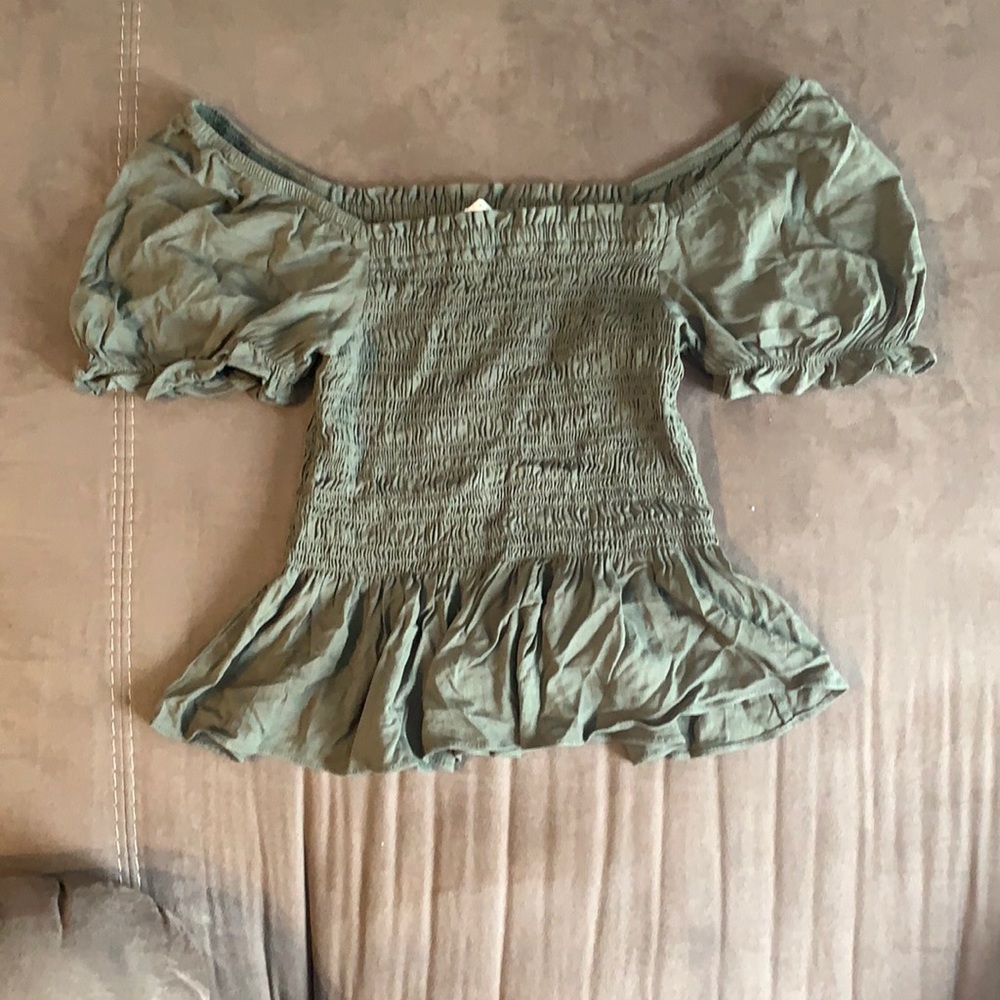 NWT olive green blouse